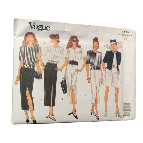 Vintage Vogue 1170 Pattern Jacket Dress Shirt Skirt Shorts Size 6-8-10 uncut - Picture 1 of 2